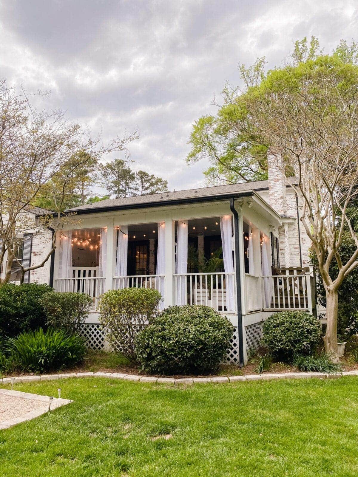 backyard spring cleaning on house exterior