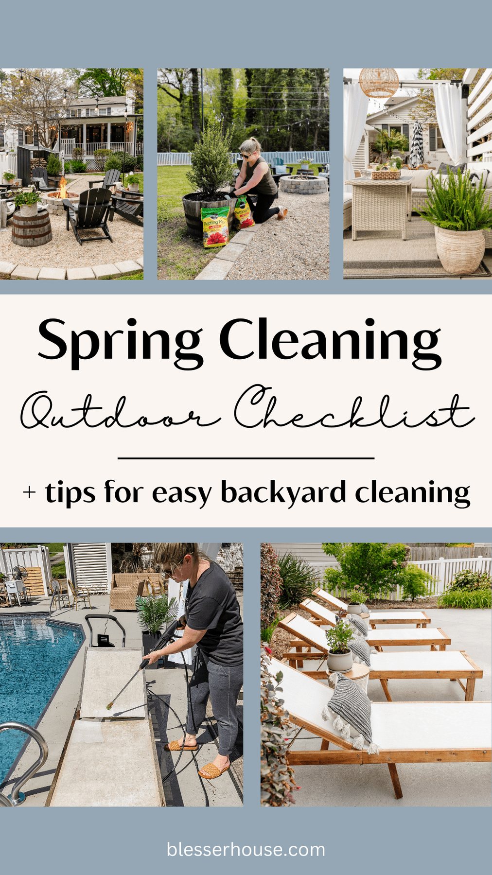 outdoor spring cleaning checklist and backyard cleaning tips