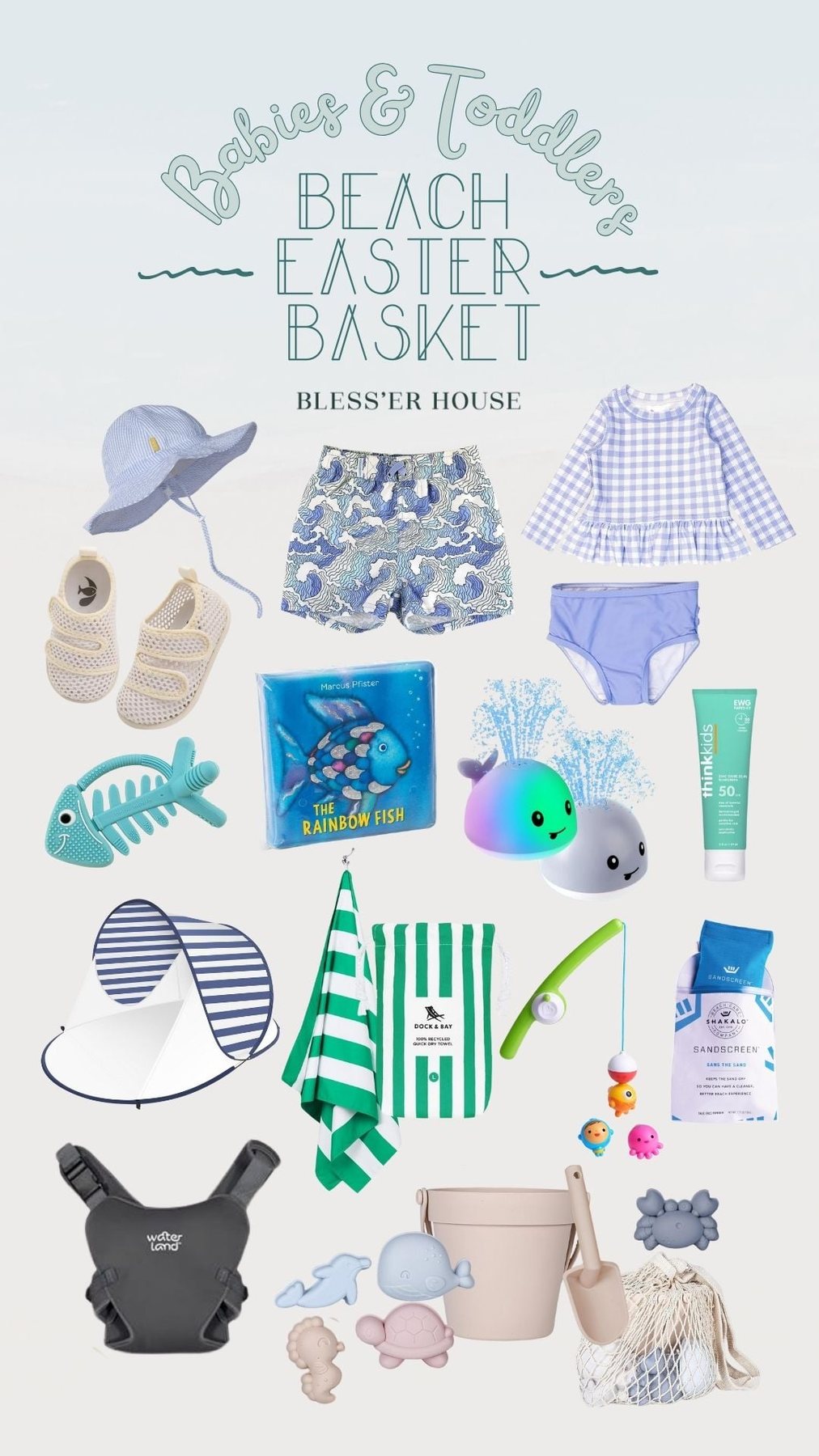 beach themed easter basket gift ideas for babies and toddlers