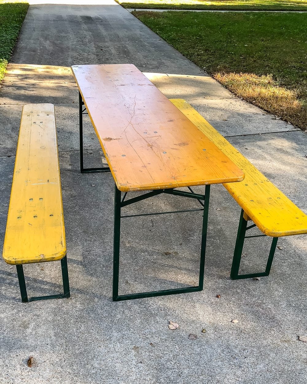 German beer garden table before