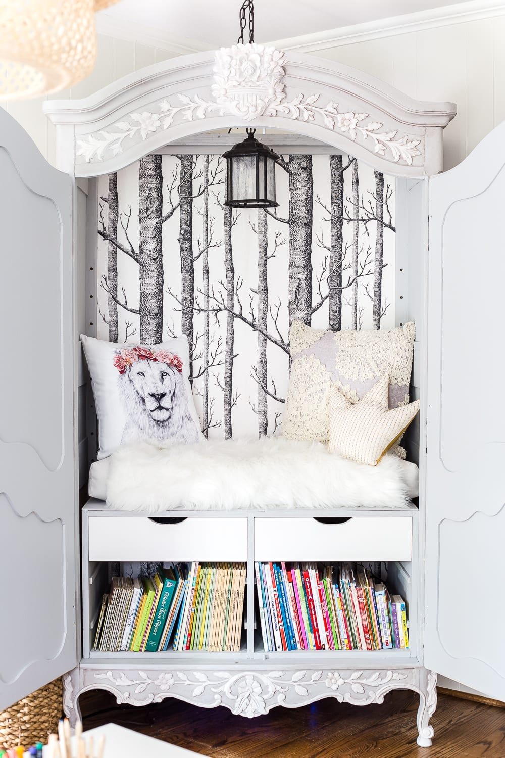 A dated, unorganized playroom gets a bright and whimsical makeover with organizational strategies, ideas for adding function, and DIY-able projects to create the perfect kid's space on a budget. #kidsroom #playroom #kidsdecor #toyorganizing