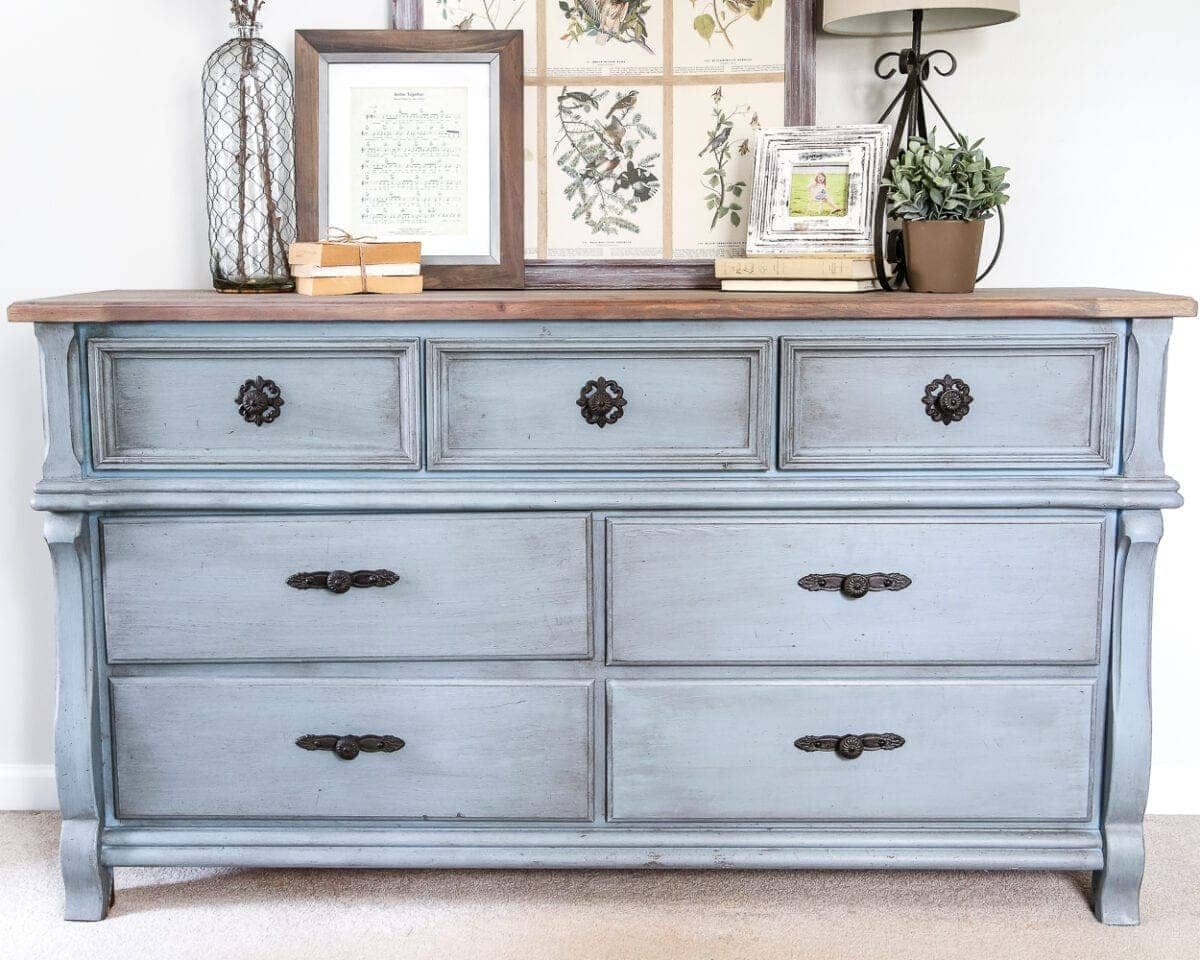 how to create an aged look on painted furniture with wax