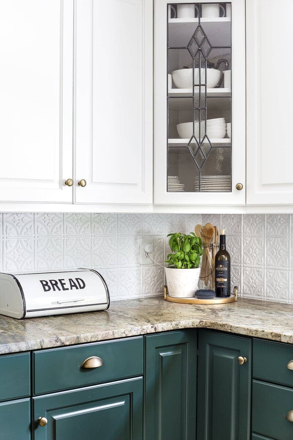 Kitchen corner for hiding Google Home Mini