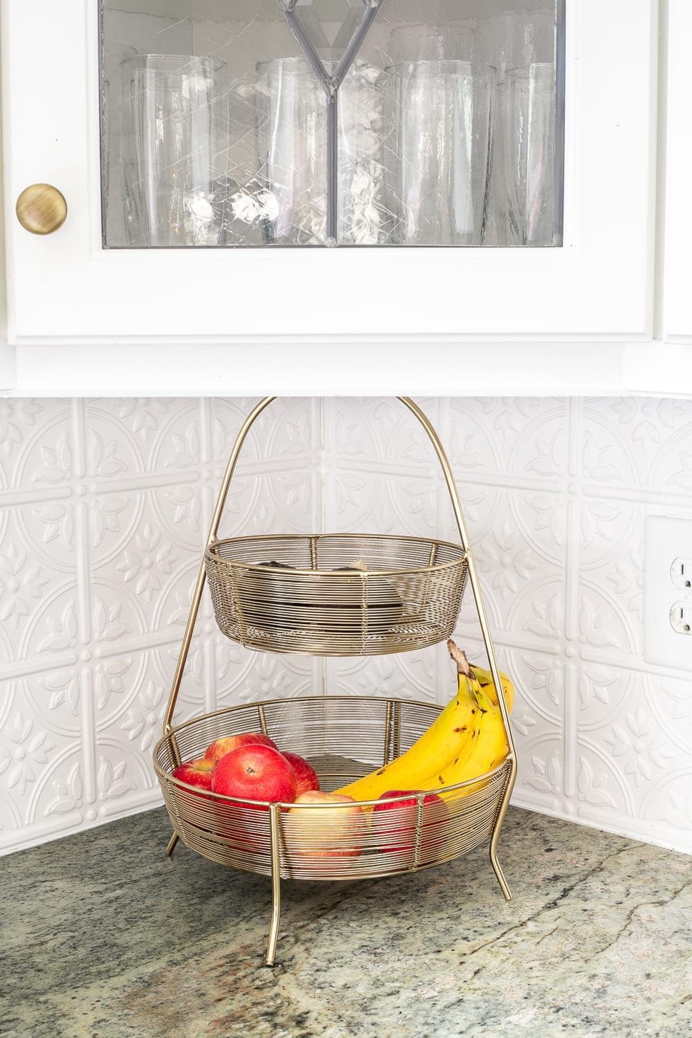 tiered tray as kitchen countertop decor