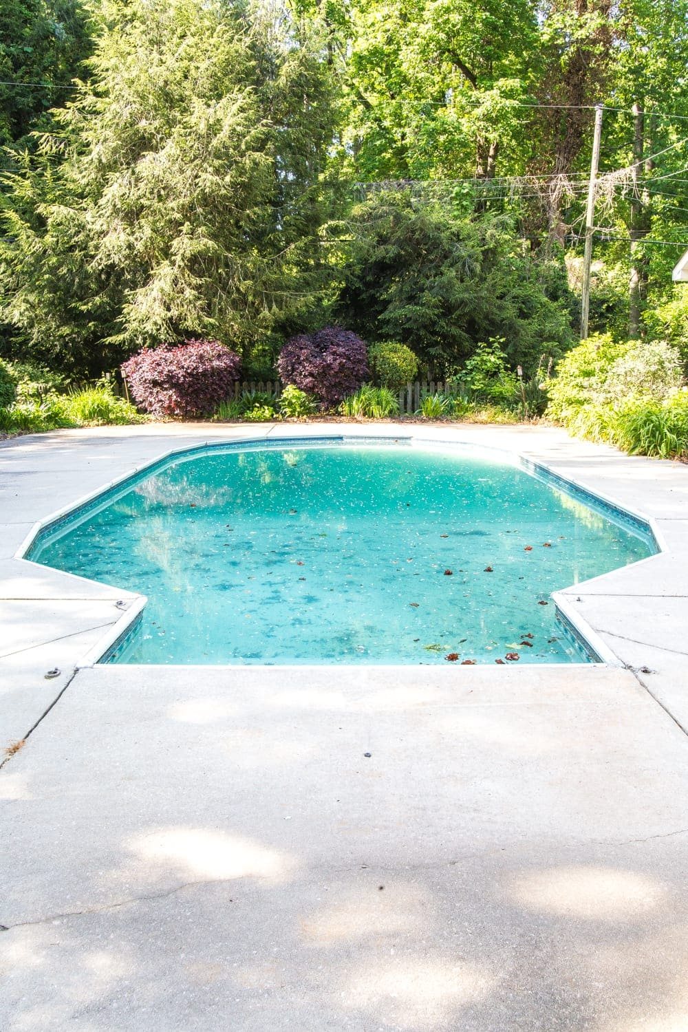 Swimming Pool Liner Makeover Reveal | the before