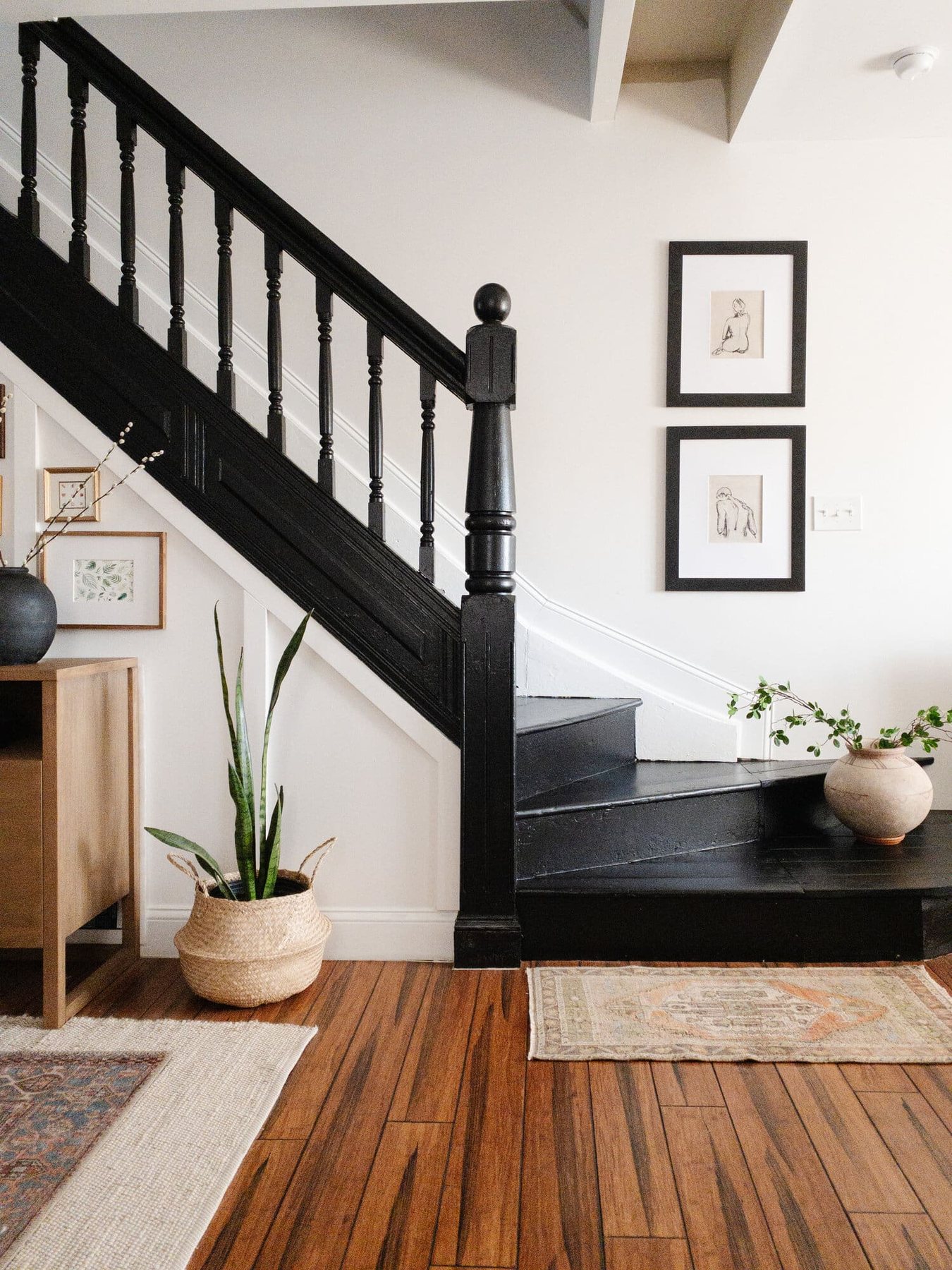plain painted black stairs