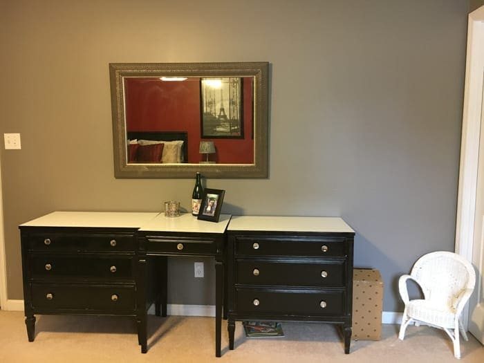 Blue Cottage Style Guest Bedroom Makeover | unigumushane.com - A dark and dated guest bedroom gets a cottage style makeover with serene shades of blue using Craigslist furniture and budget-friendly finds.