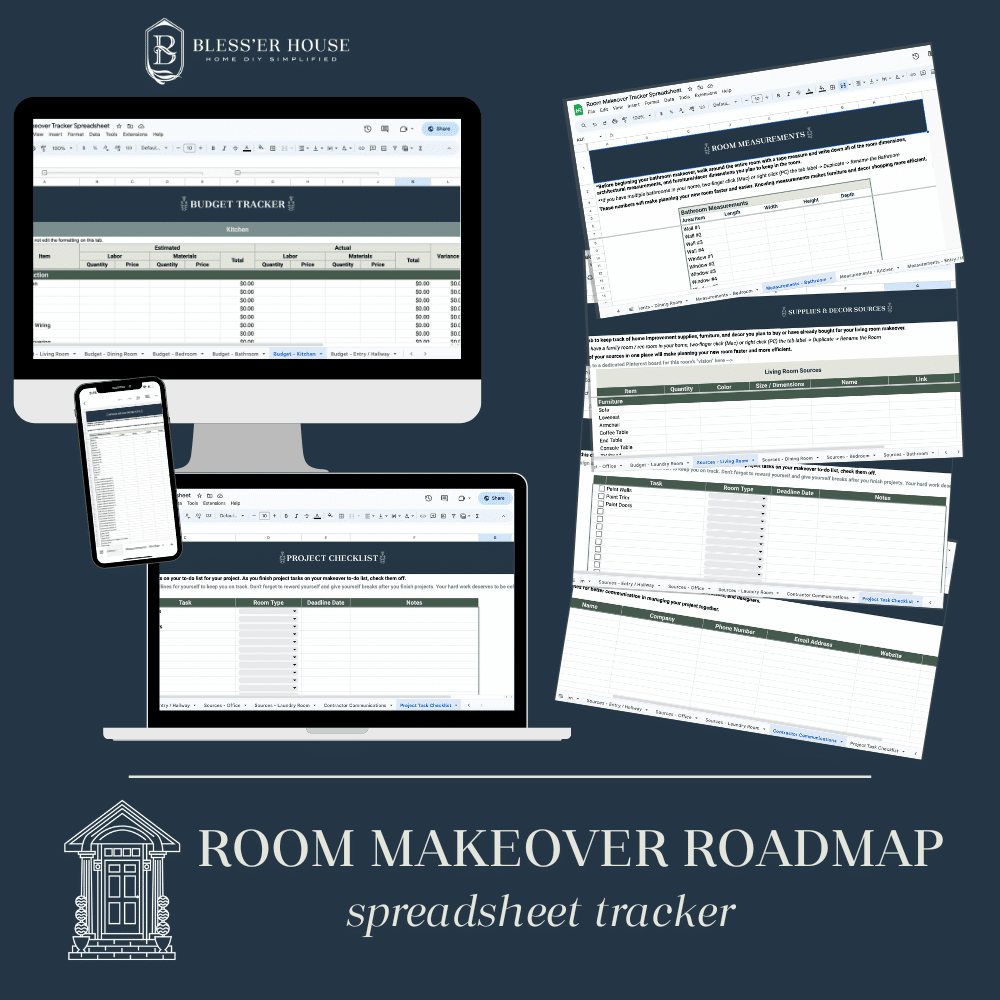 remodel budget spreadsheet and room makeover tracking system