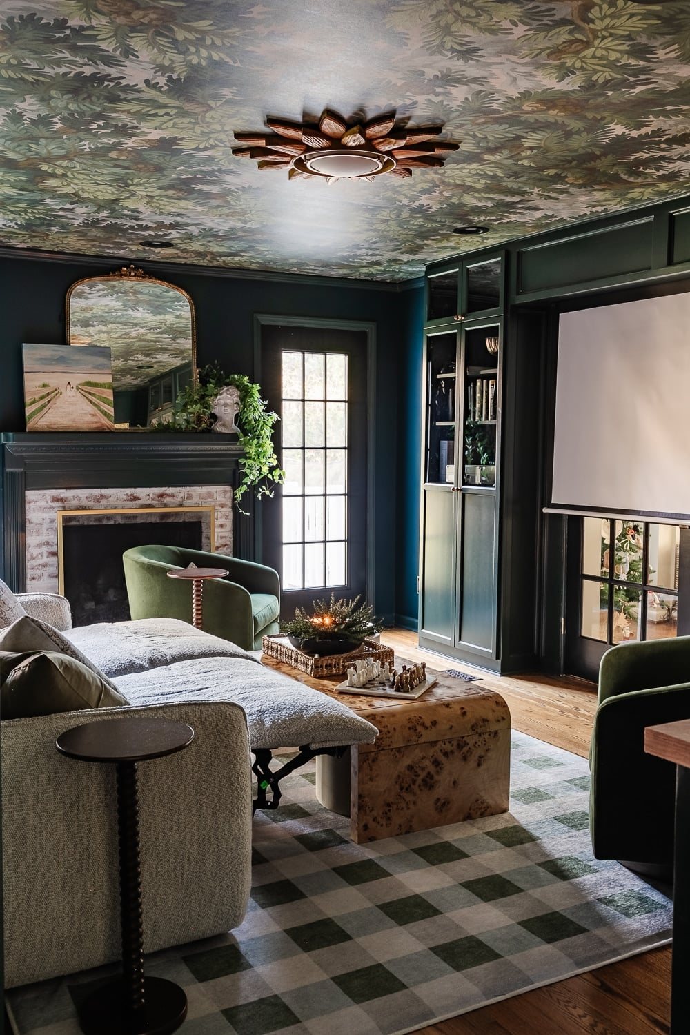 recliner couch in theater room