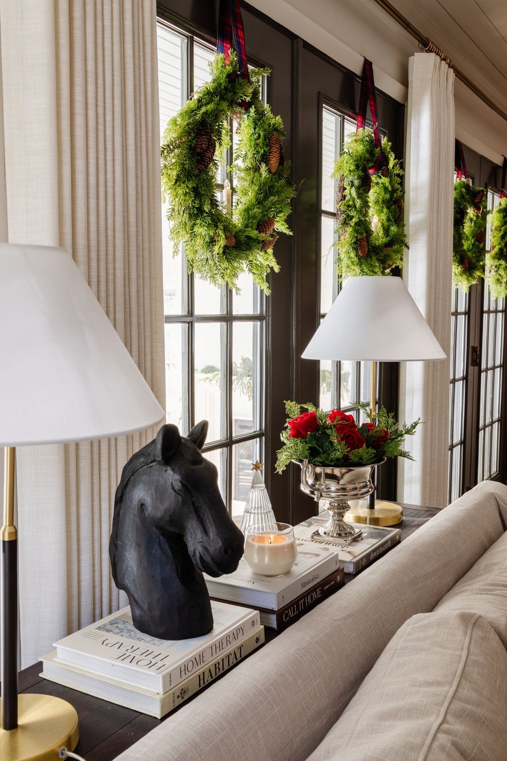 Ralph Lauren Christmas decorating ideas on a budget - horse statue