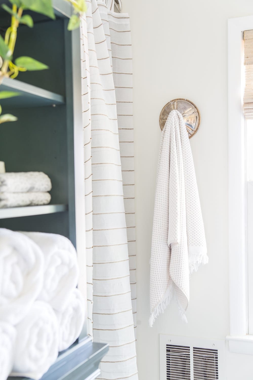 Budget Master Bathroom Refresh Reveal | chaffing dish lid towel hooks