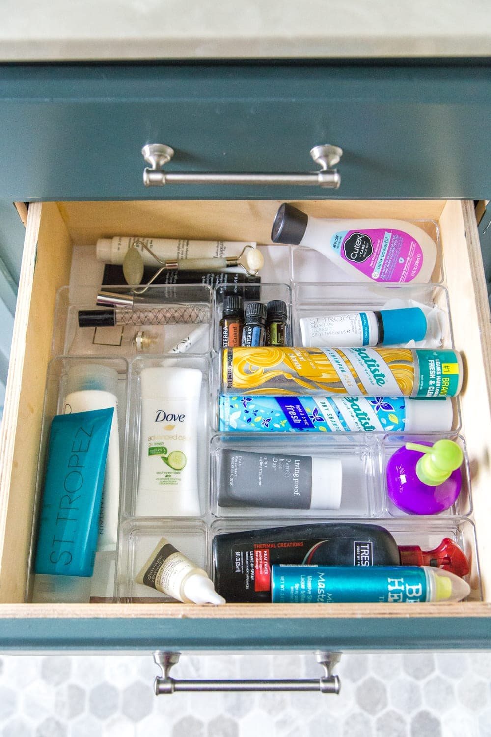 Budget Master Bathroom Refresh Reveal | bathroom drawer organization