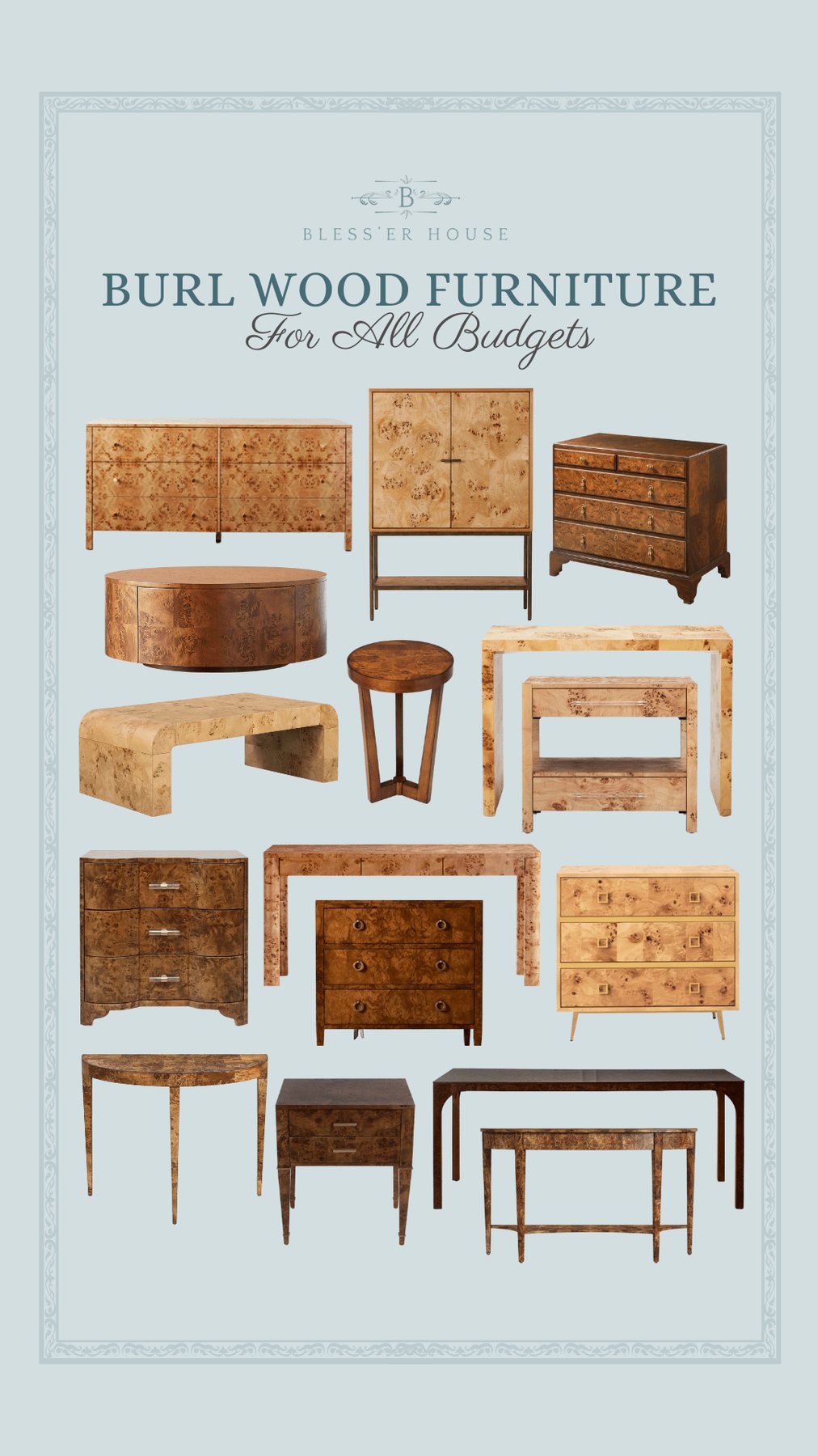 burl wood furniture for all budgets - burl wood tables desks consoles and chests