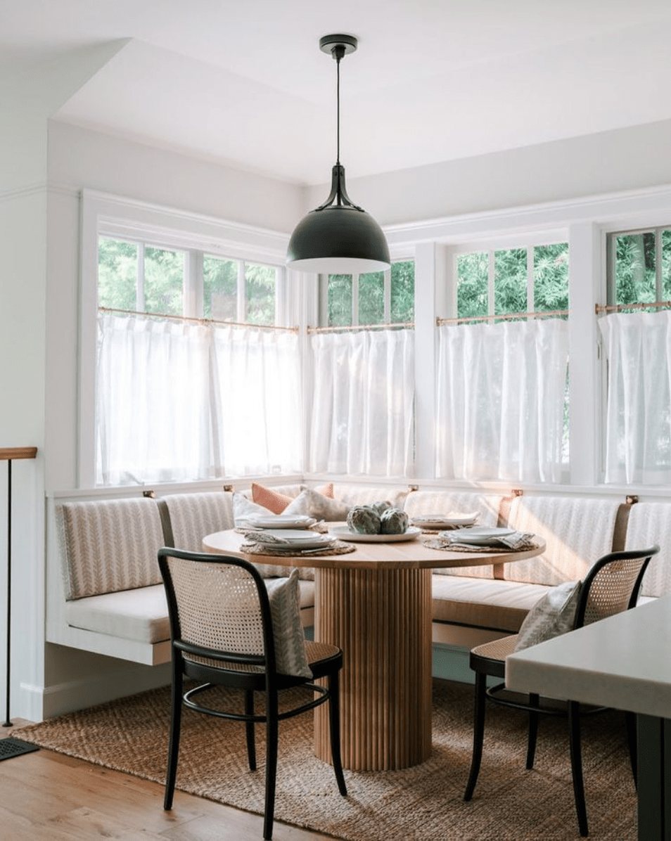 Cafe Curtains in a Dining Nook
