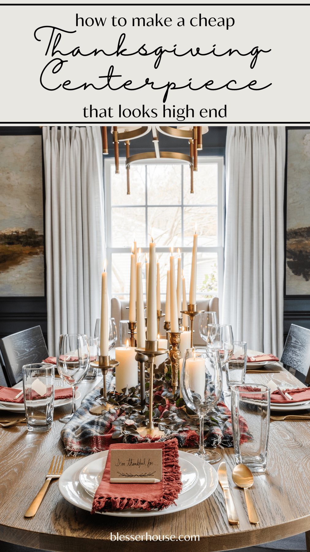 how to make a cheap DIY Thanksgiving centerpiece that looks high end