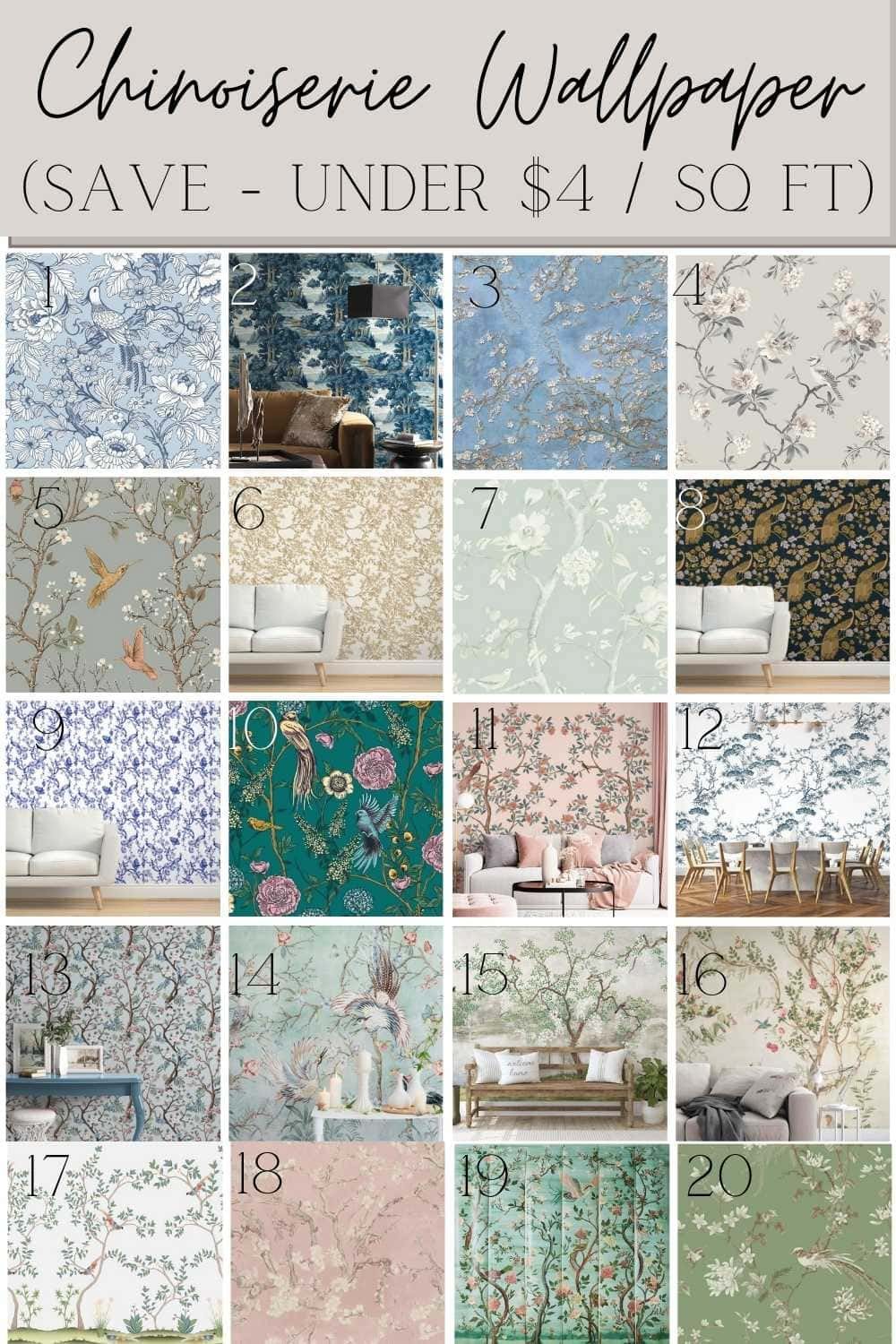 Affordable Chinoiserie Wallpaper