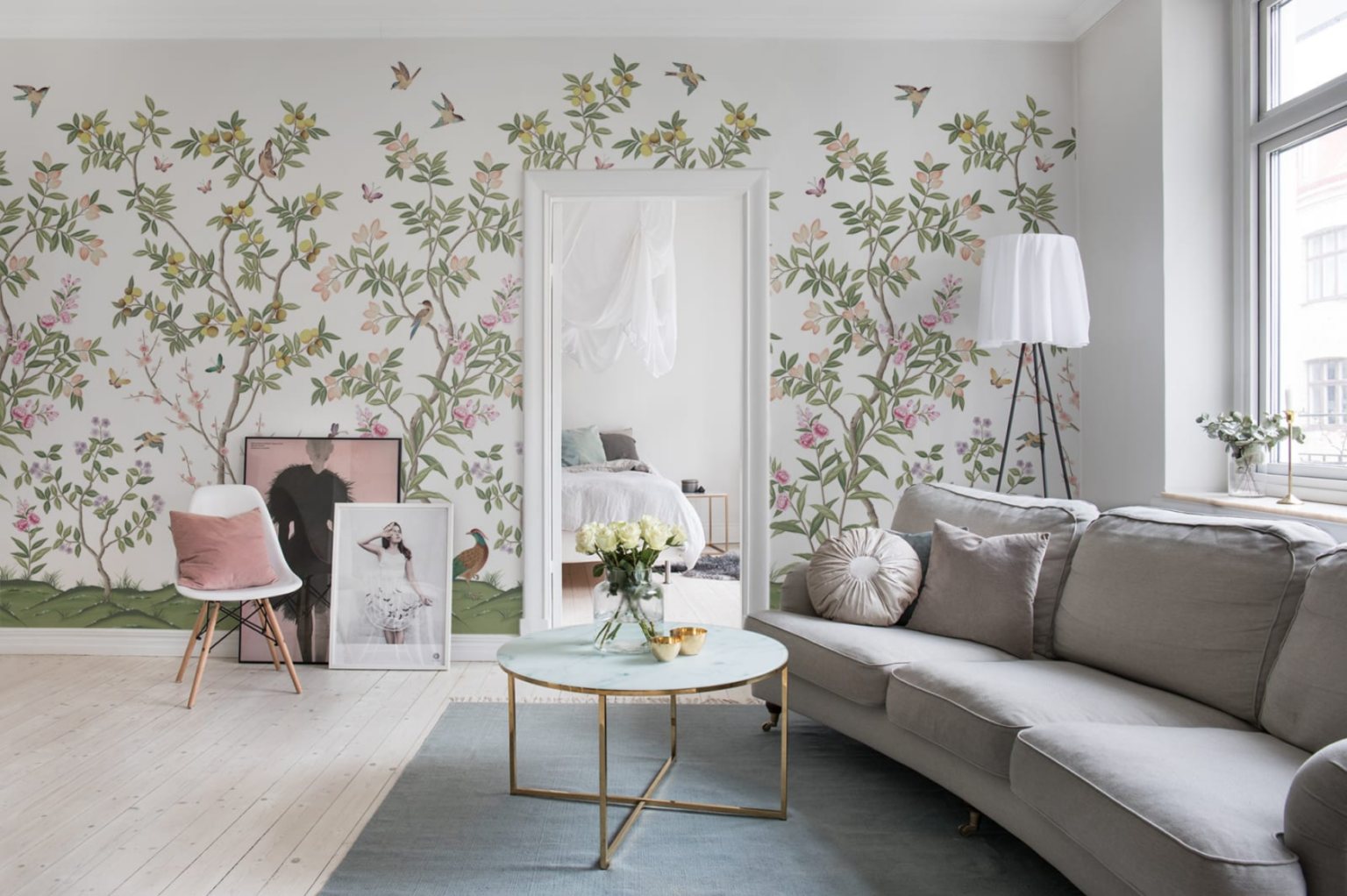chinoiserie wallpaper mural from Diane Hill Design