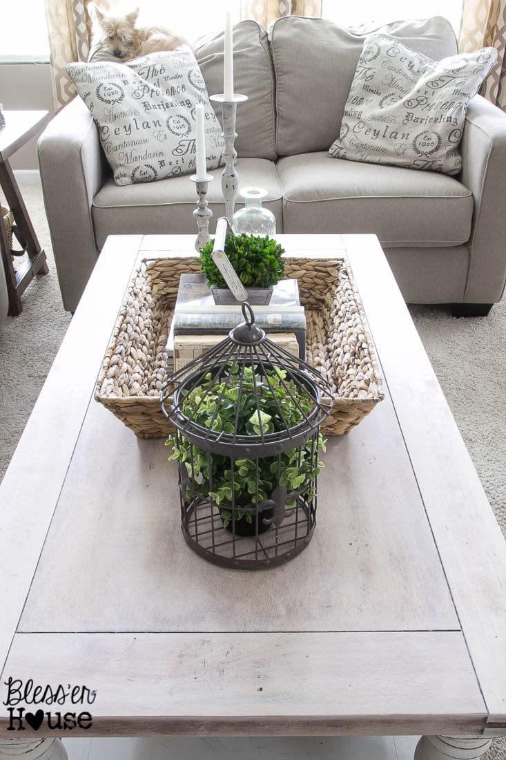 Chippy White Lime Finished Coffee Table | Unigumushane - Love the lime waxed natural top!
