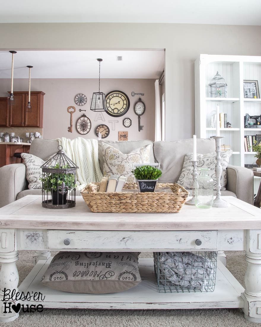 Chippy White Lime Finished Coffee Table | Unigumushane - Love the lime waxed natural top!