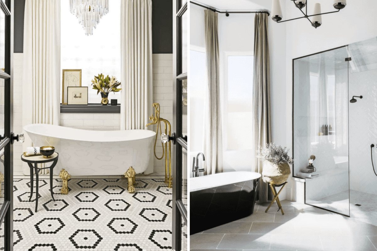 patterned tile vs simple tile in a bathroom
