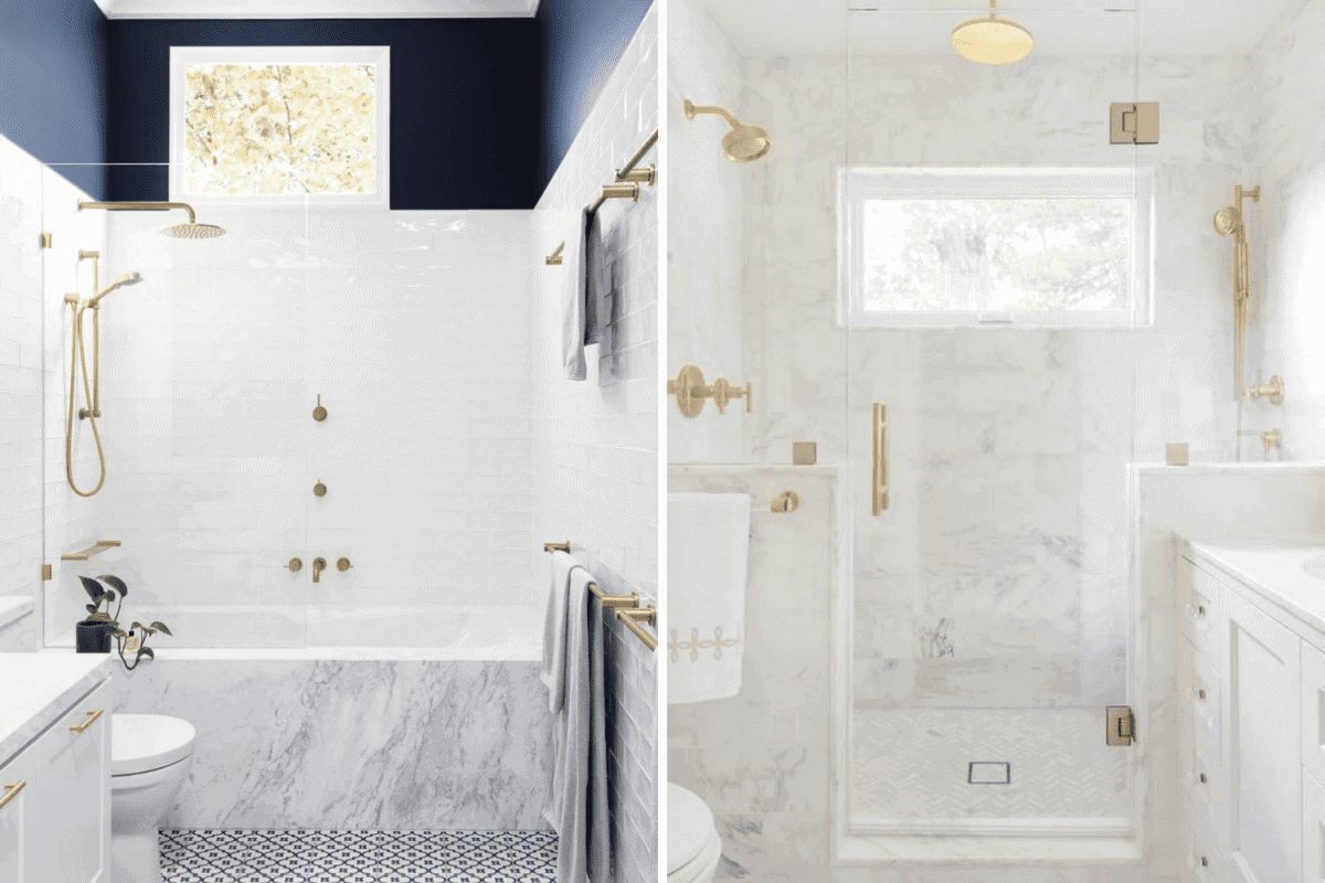 tub shower combo vs large shower in a bathroom