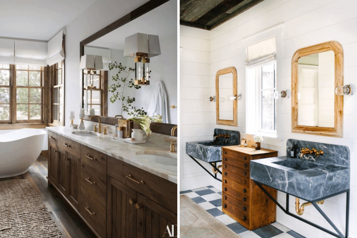 large mirror vs double mirrors in a bathroom