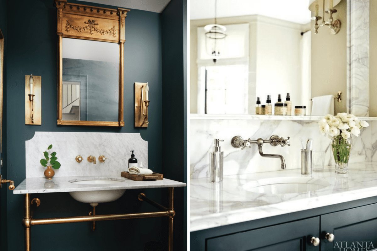 scalloped backsplash vs sink ledge backsplash in a bathroom