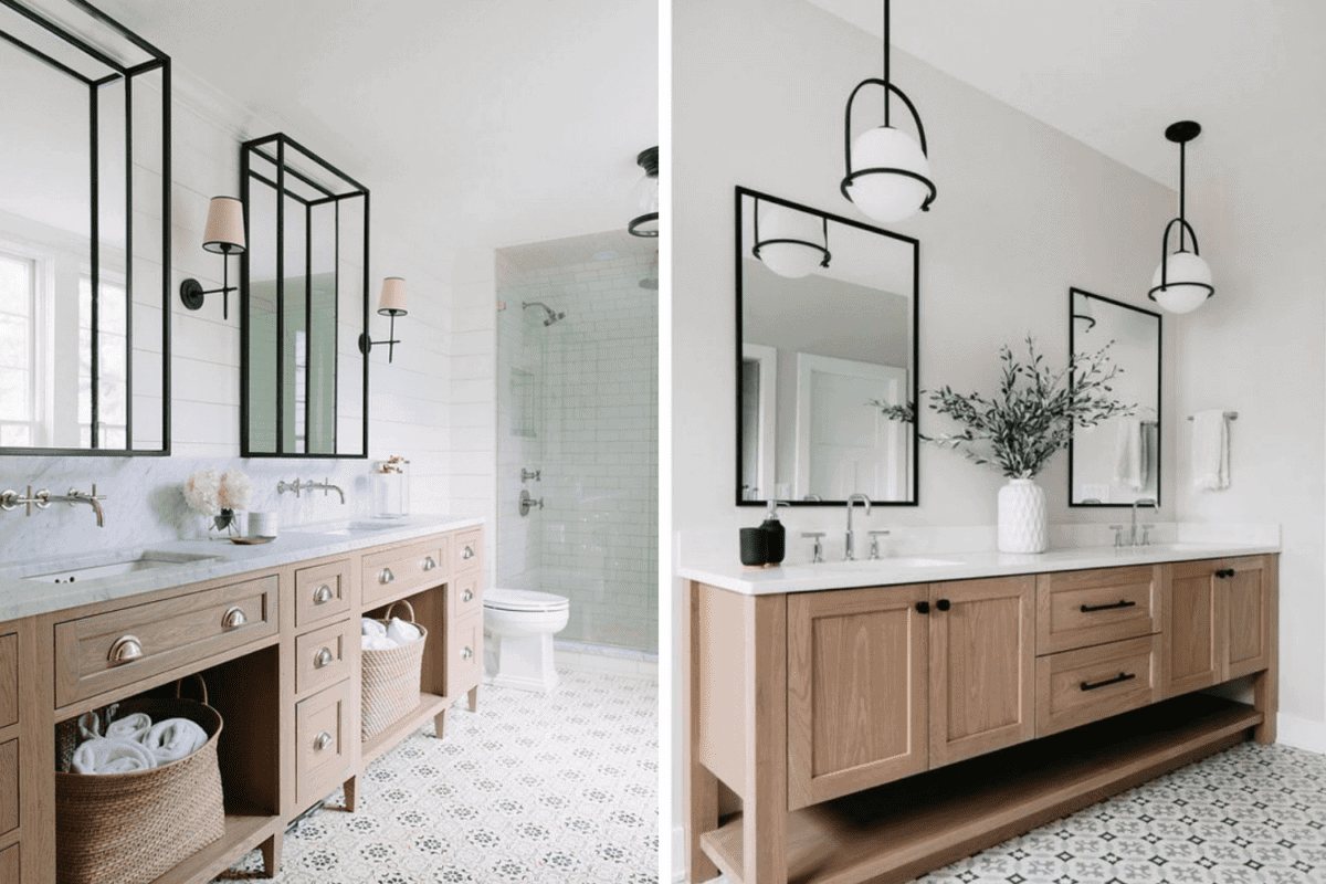 sconce lights vs pendant lights in a bathroom