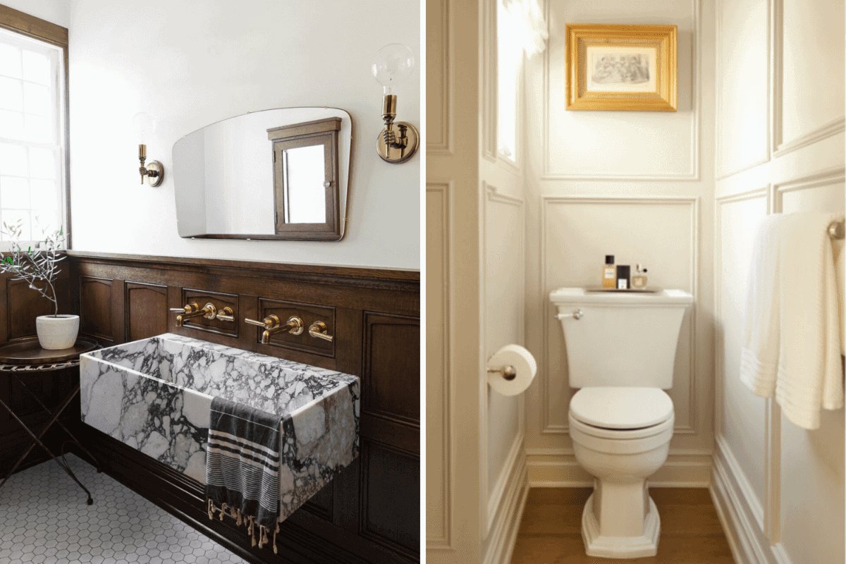 double sink vs toilet closet in a bathroom