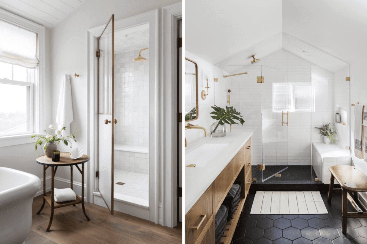 enclosed shower room vs glass shower in a bathroom