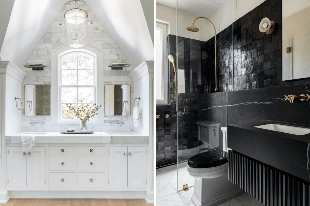 airy bathroom vs moody bathroom