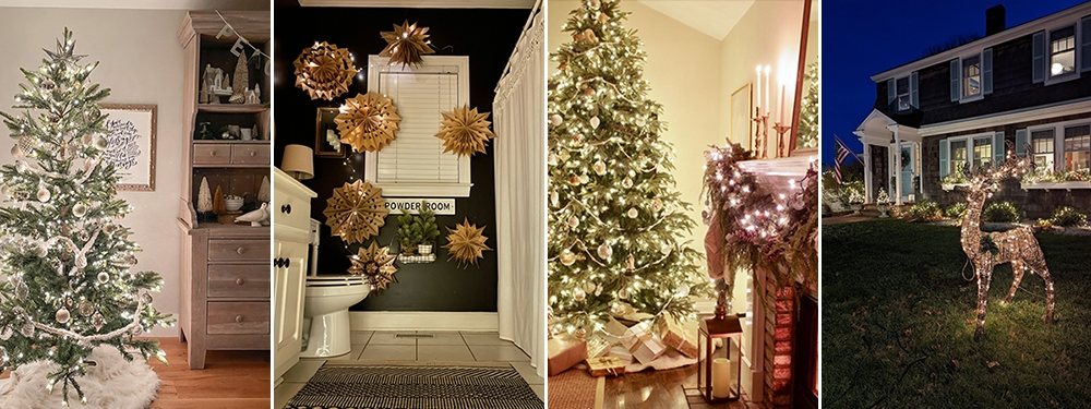 nighttime Christmas home tour with twinkle lights