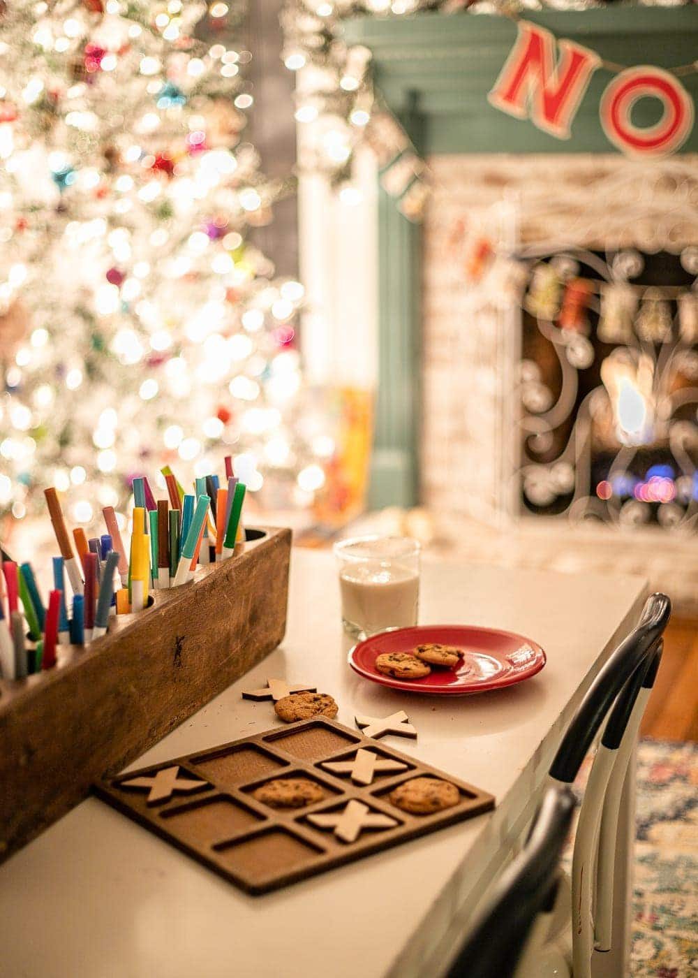 Christmas night milk and cookies tic tac toe