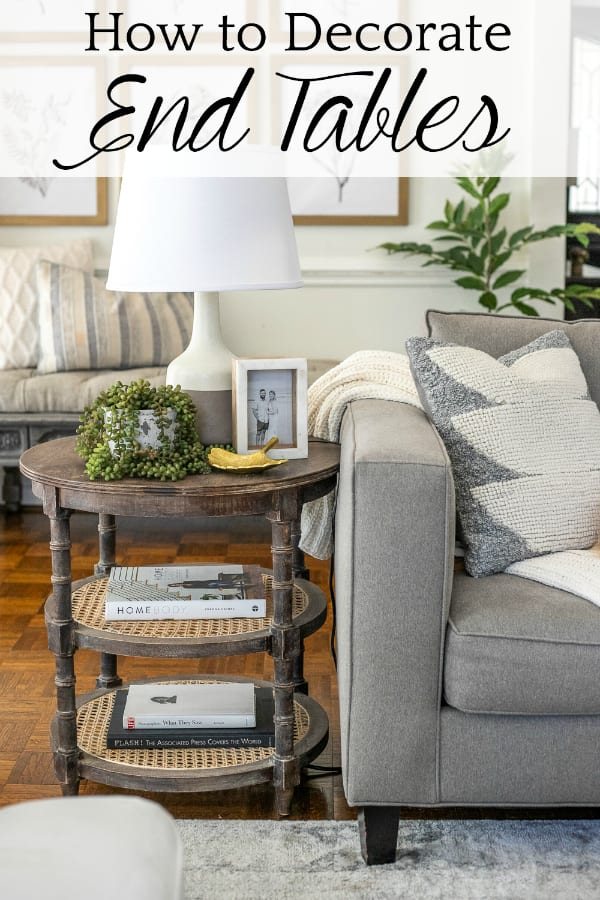 how to decorate end tables in a living room