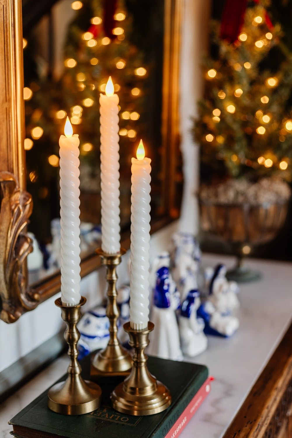 vintage twisted flameless candles