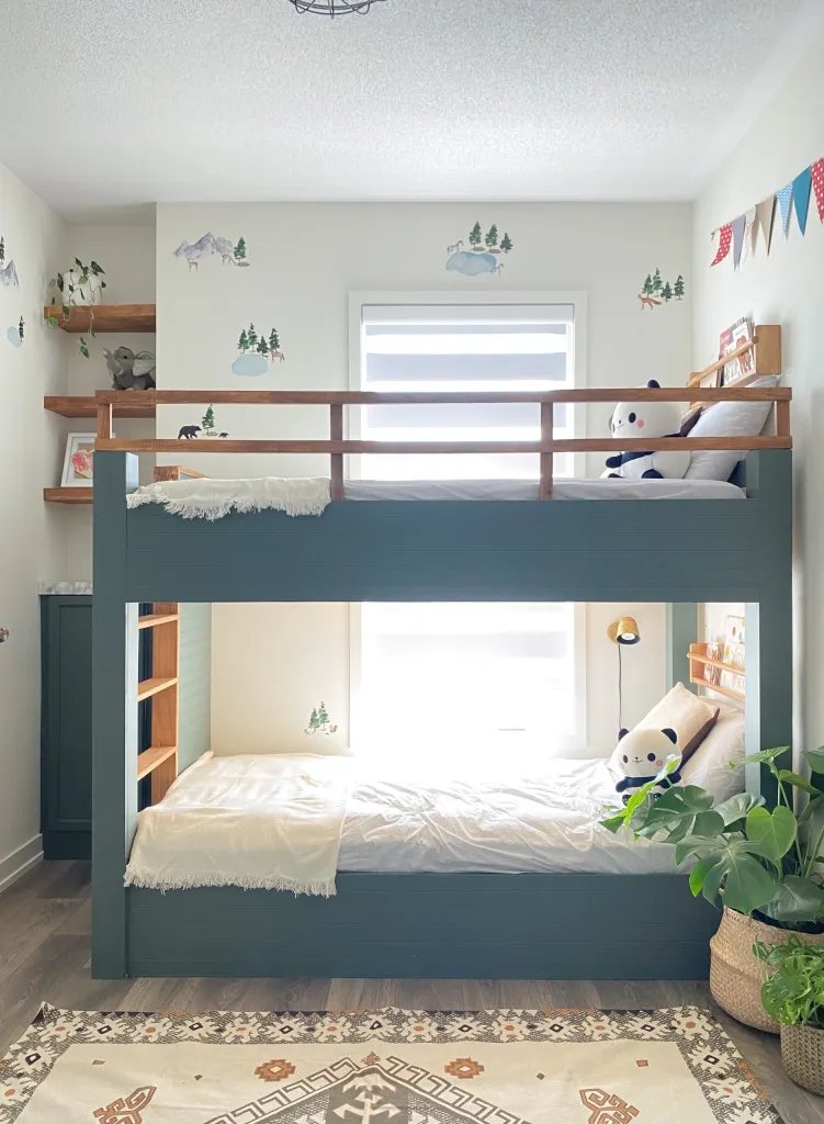 IKEA bunk beds hack to make them look like custom built ins