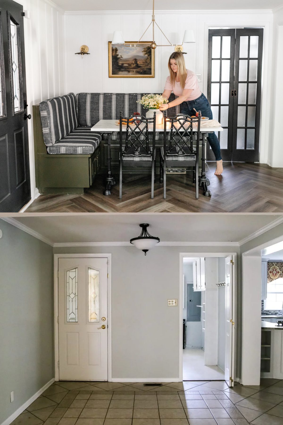breakfast nook before and after