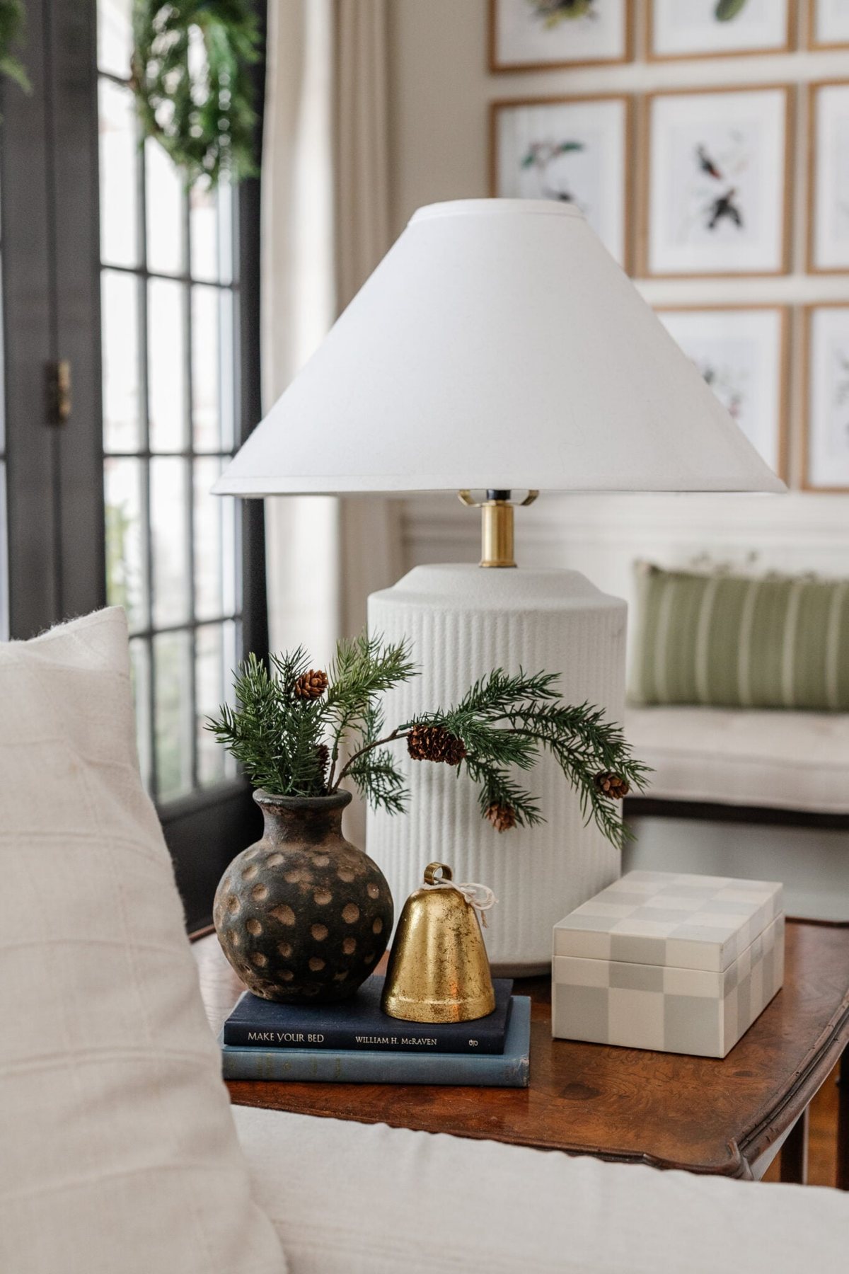 Christmas end table decor