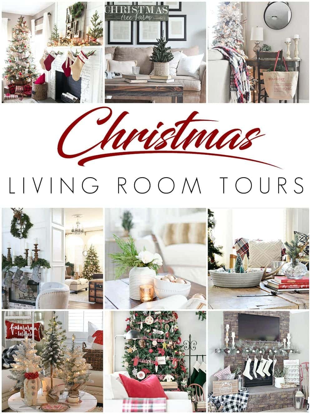 Cozy Christmas Living Room Tour | unigumushane.com - A tour of a Christmas living room with easy ideas to decorate for a cozy atmosphere plus 8 other Christmas living rooms with farmhouse style.