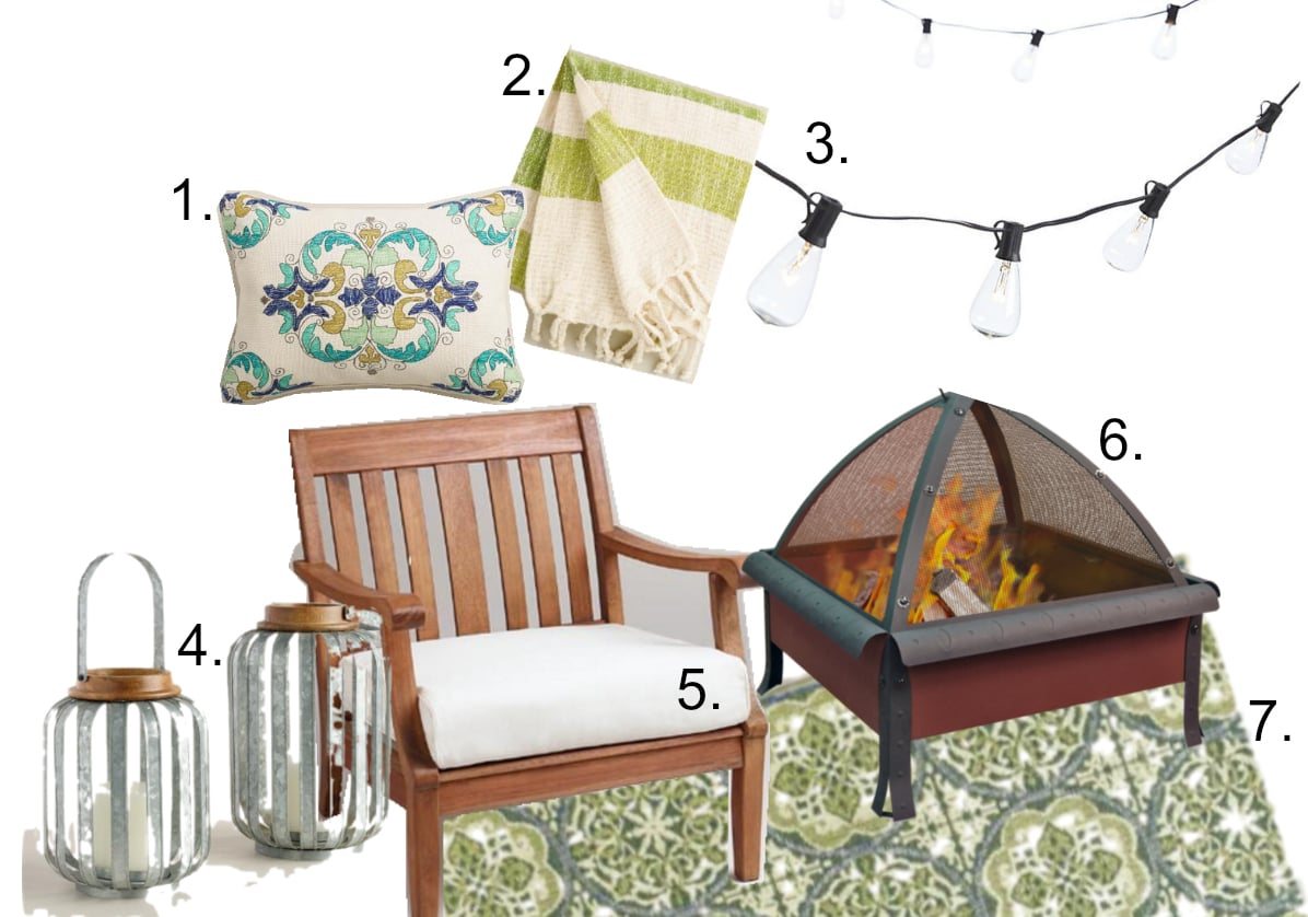 How to Decorate a Small Patio | unigumushane.com - Utilize a small patio space with chairs at each corner and a fire pit in the middle for function and entertainment. Add outdoor string lights for a cozy ambience.