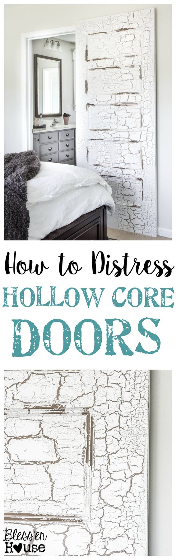 How to Distress Hollow Core Doors to Get a Chippy Paint Finish | unigumushane.com