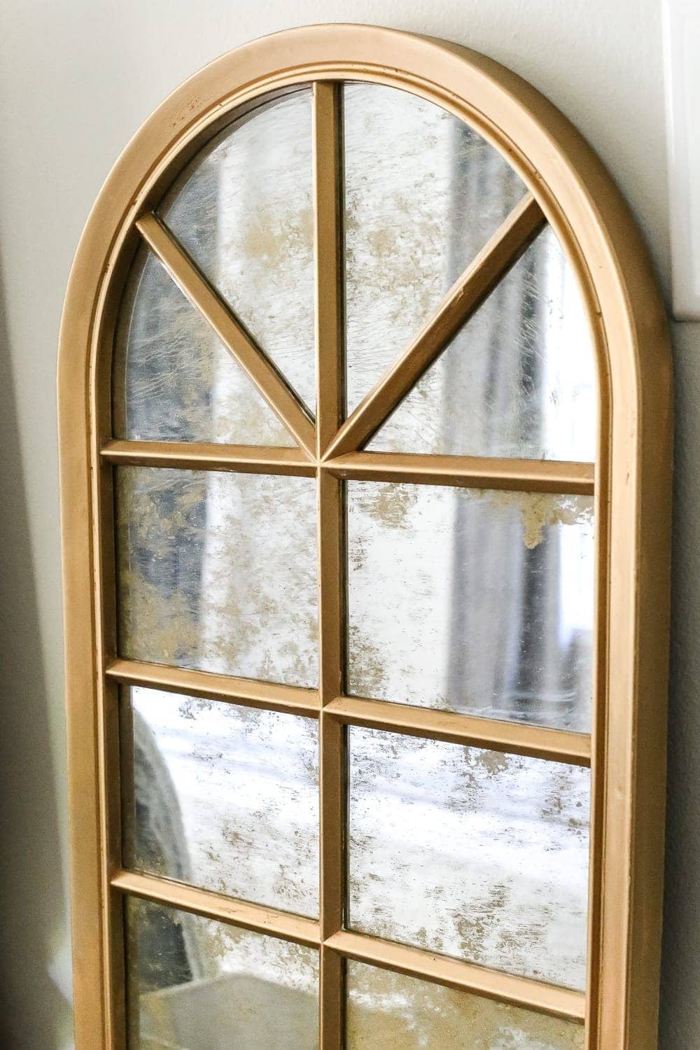 DIY Aged Gold Antique Mirror Makeover