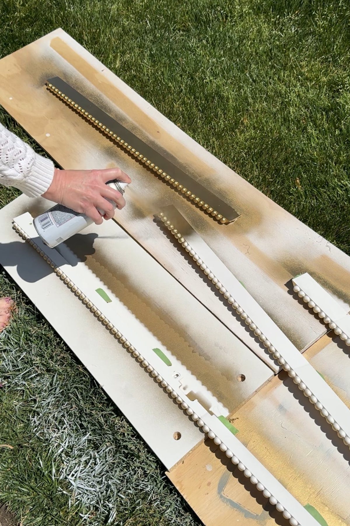 painting tv frame with gold spray paint