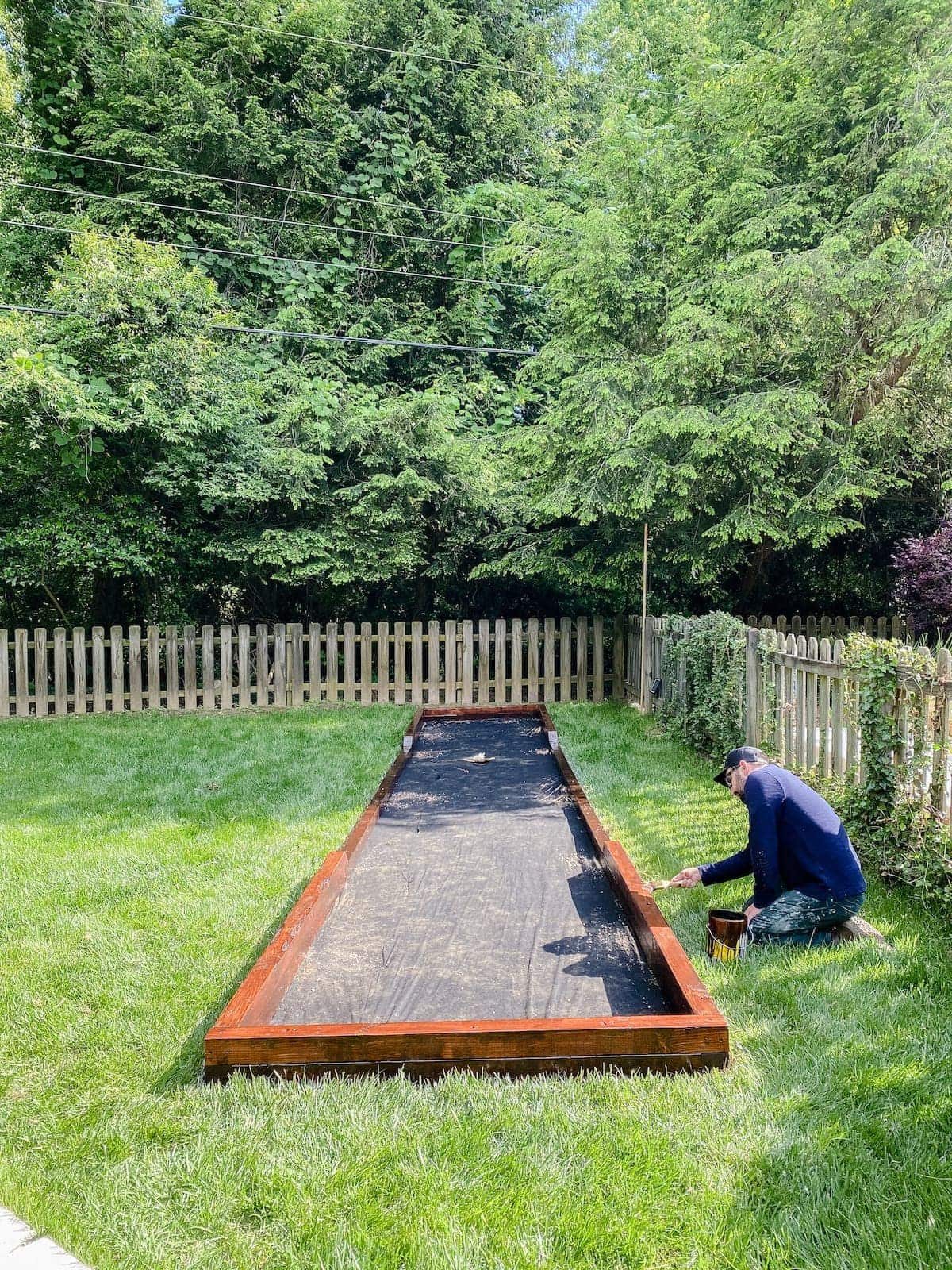 building a bocce ball court frame