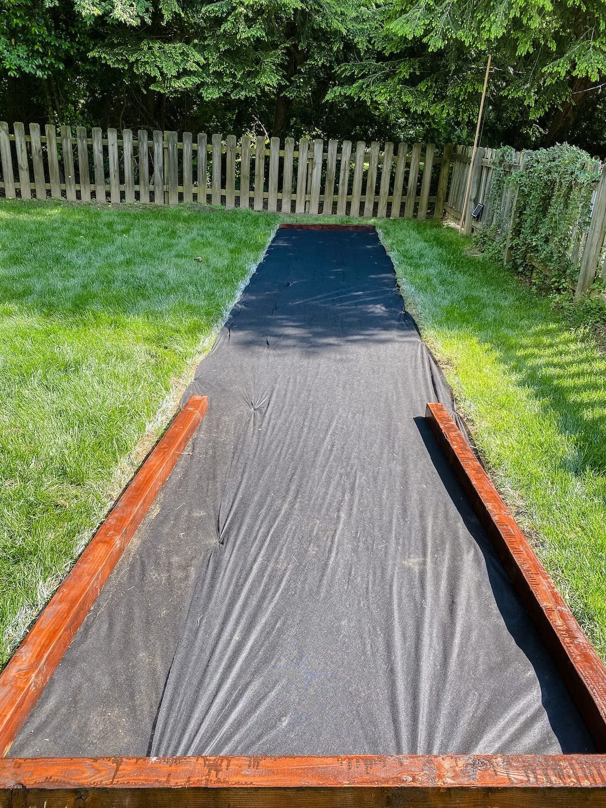 weed fabric for a bocce ball court base