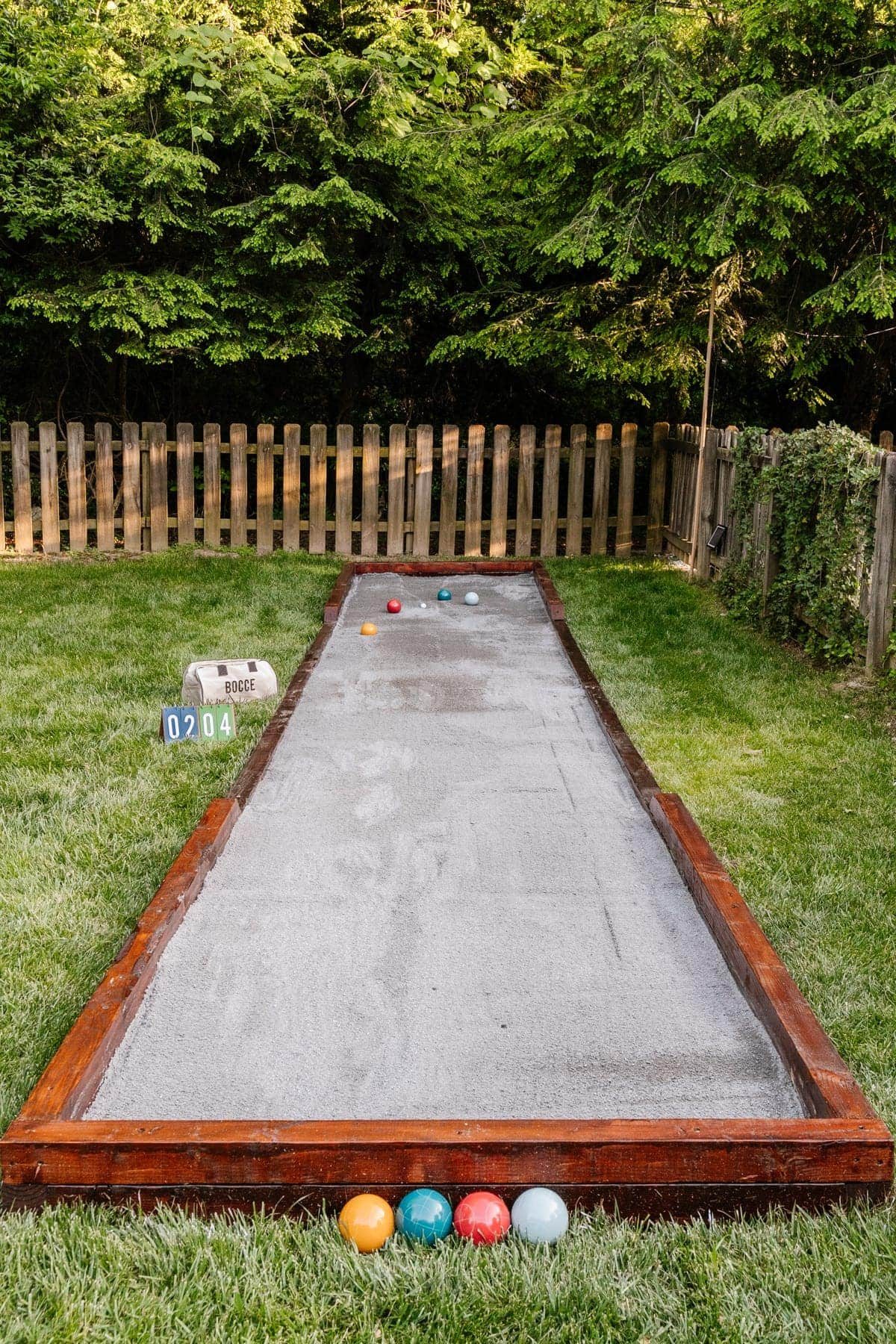 built bocce ball court
