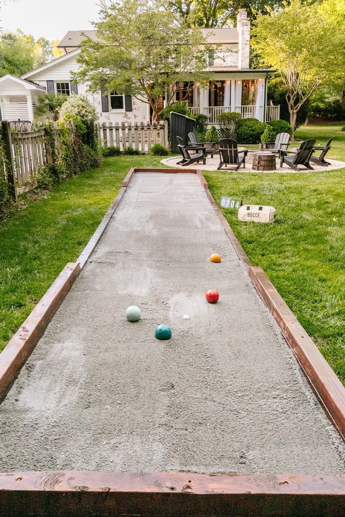 diy bocce ball court finished