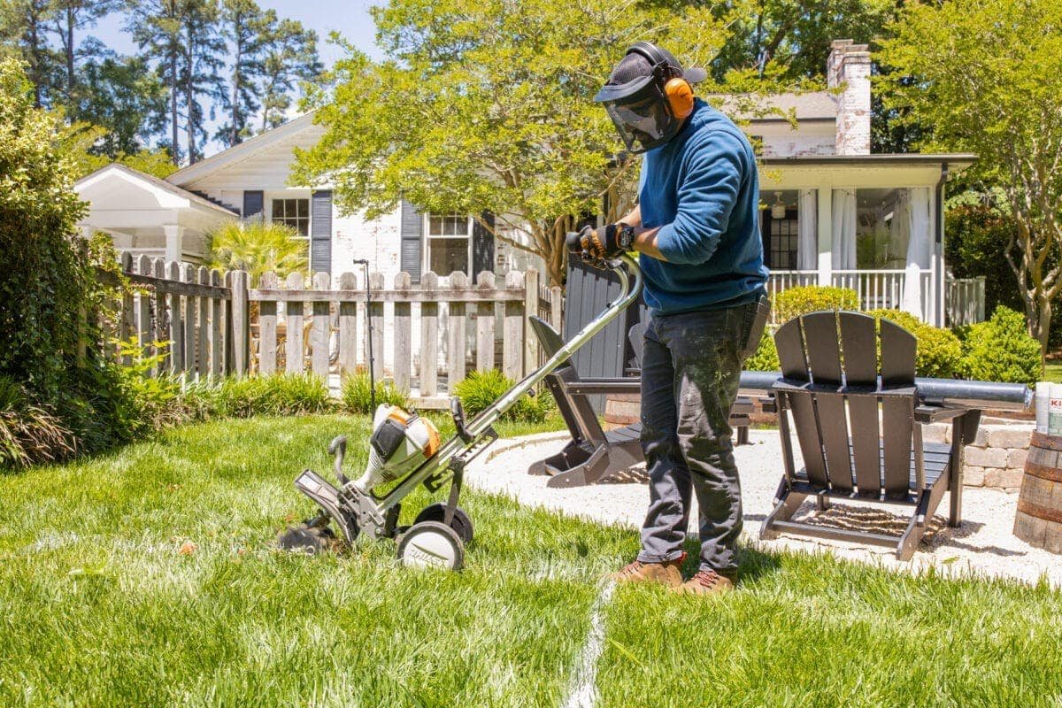edging perimeter for a bocce ball court