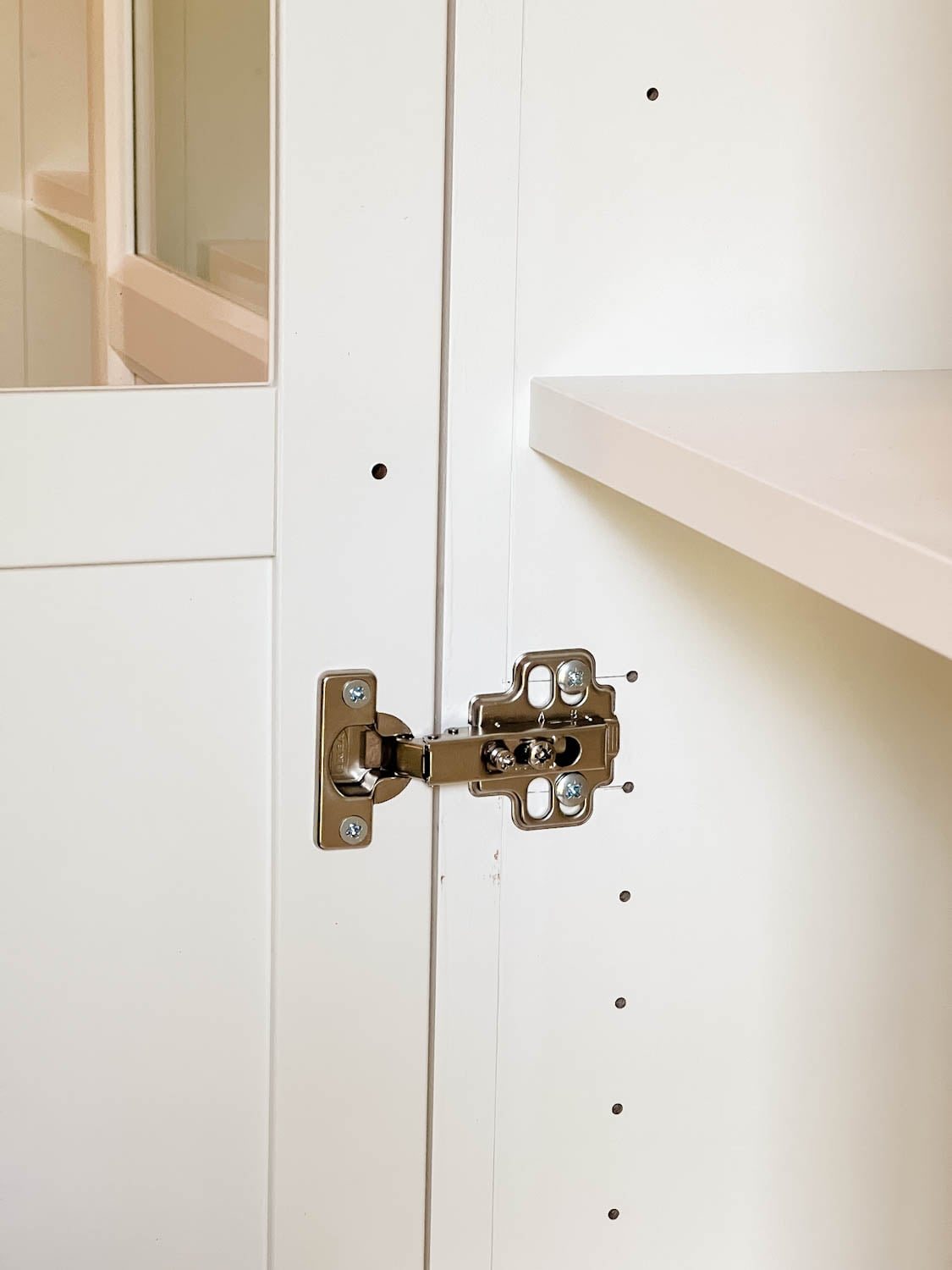 Oxberg doors hung to IKEA Billy bookcase built in bookshelves
