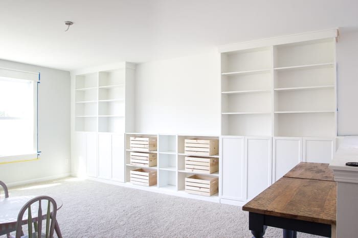 DIY IKEA Bookcase Built In Shelves